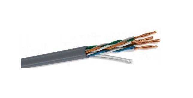 Cable UTP CAT5e para interior - 4 pares, 24 AWG, bobina de 305 mts, 100  cobre, color gris