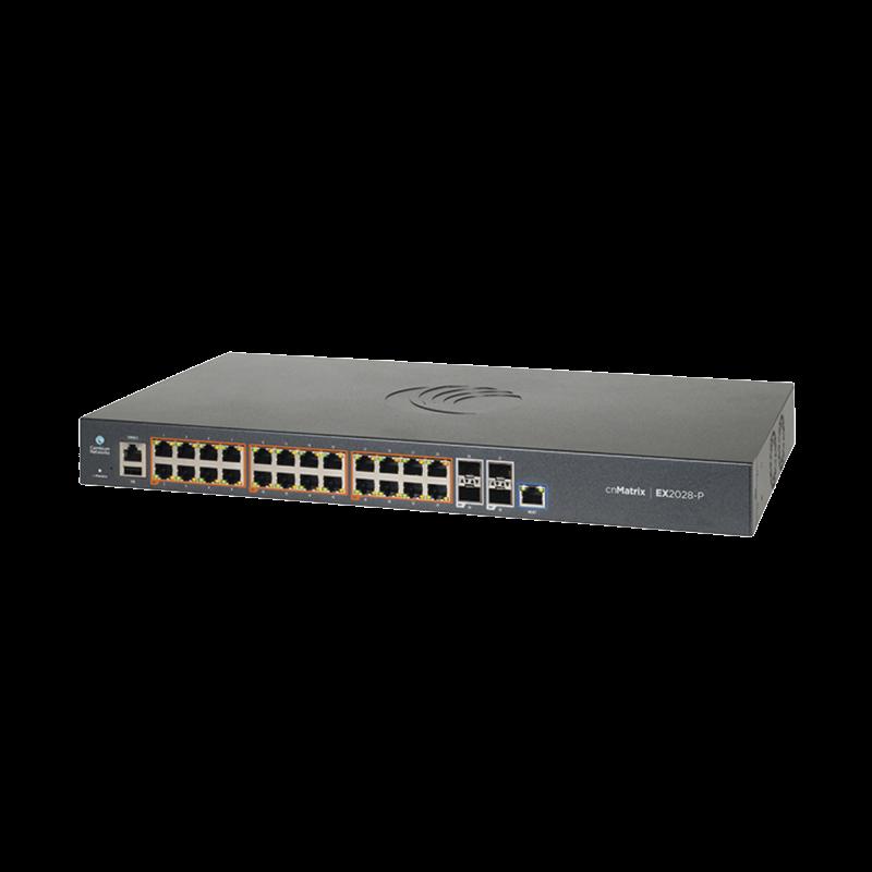 Switch cnMatrix EX2028-P capa 3 de 28 puertos (24 PoE Gigabit 802.3af/at, 4 SFP+) administración de