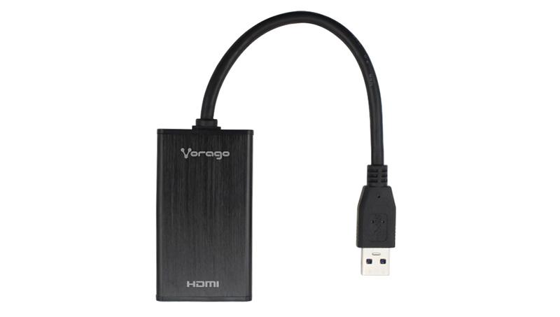 Vorago ADP-204 adaptador de cable de vídeo HDMI + 3.5mm USB tipo A Negro