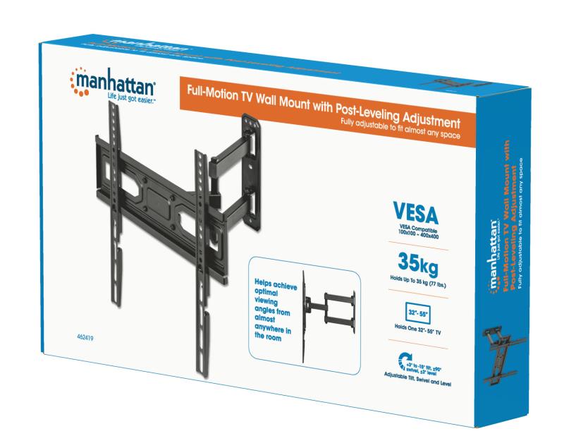 Manhattan 462419 soporte para TV 139.7 cm (55") Negro