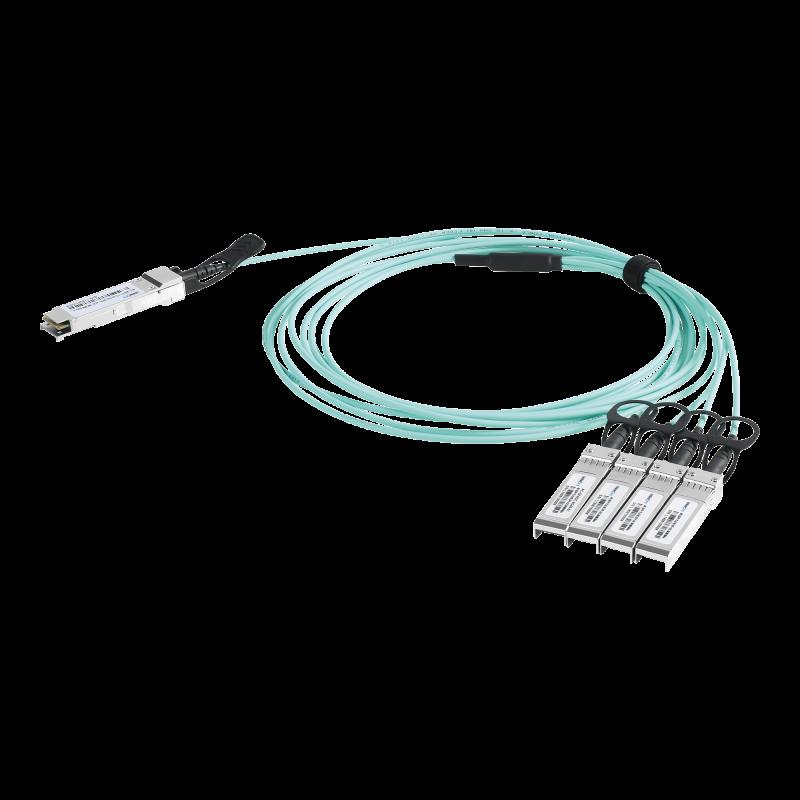 Cable AOC QSFP+ de 40 Gbps a 4x 10 Gbps / Cable de fibra óptica Activo / Longitud: 1 metro LP-AOC-4