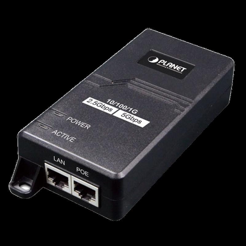 Inyector PoE 802.3 af/at, Hasta 30 W, con Puertos de 10/100/1000Mbps/ 2.5 Gbps/5 Gbps POE-165