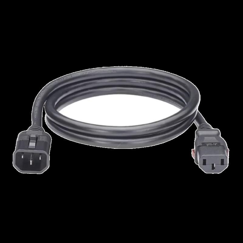 Cable de Alimentación Eléctrica Con Bloqueo de Seguridad, de IEC C14 a IEC C13, 1.8 Metros de Larg