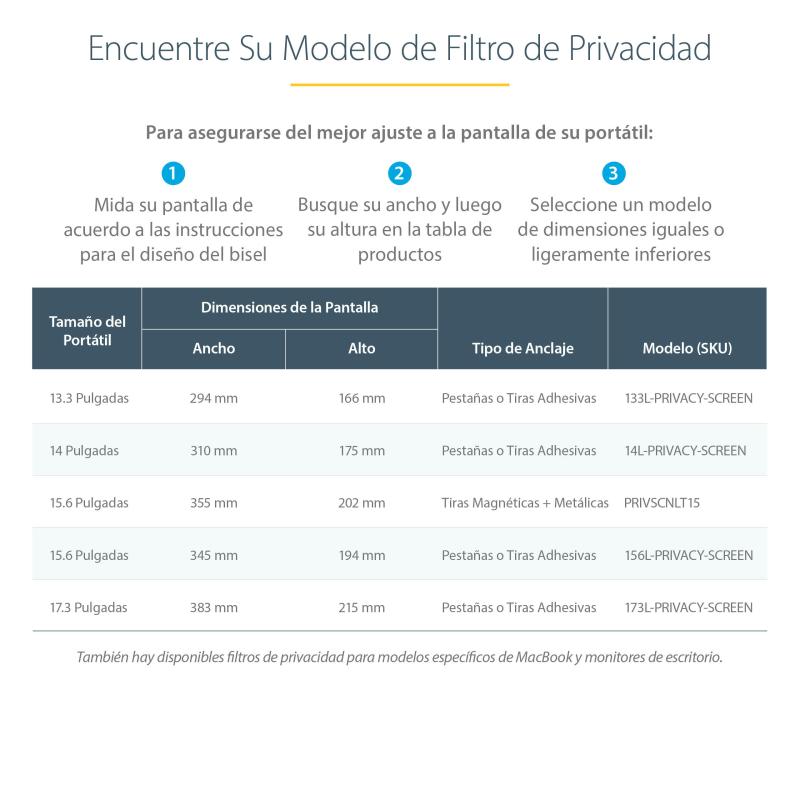 StarTech.com Filtro de Privacidad de 15.6 Pulgadas 16:9 para Laptop - Pantalla de Privacidad Protect