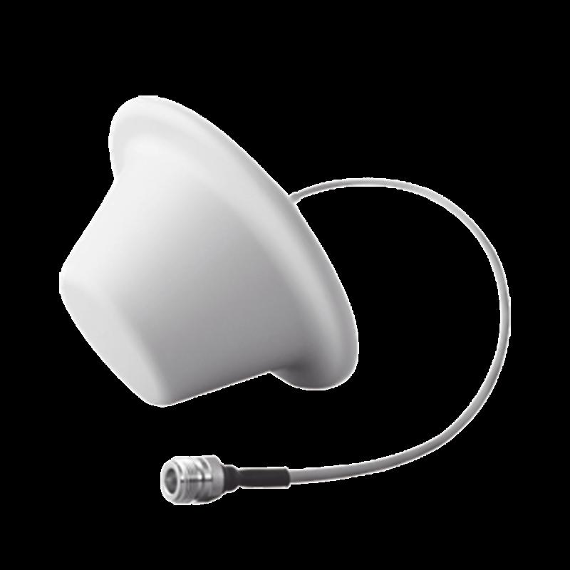 Antena Domo Omnidireccional 698 ~ 960 MHz / 1710 ~ 2700 MHz, 1.5 dBi / 5 dBi, con conector N hembra.