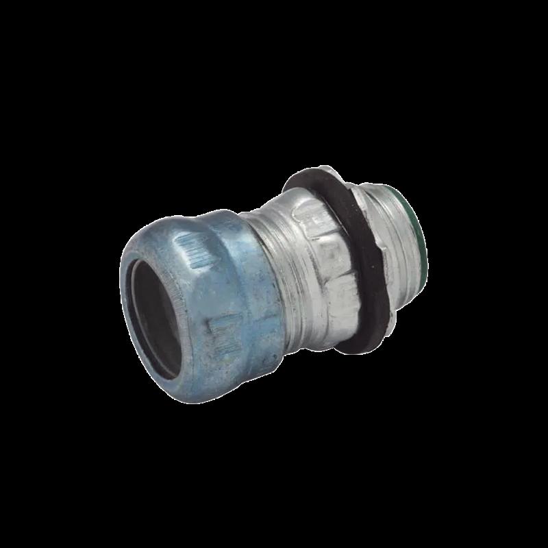 Conector de Compresión Impermeable Aislado de Acero Galvanizado para Pared Delgada de 1 1/2\" . HUB