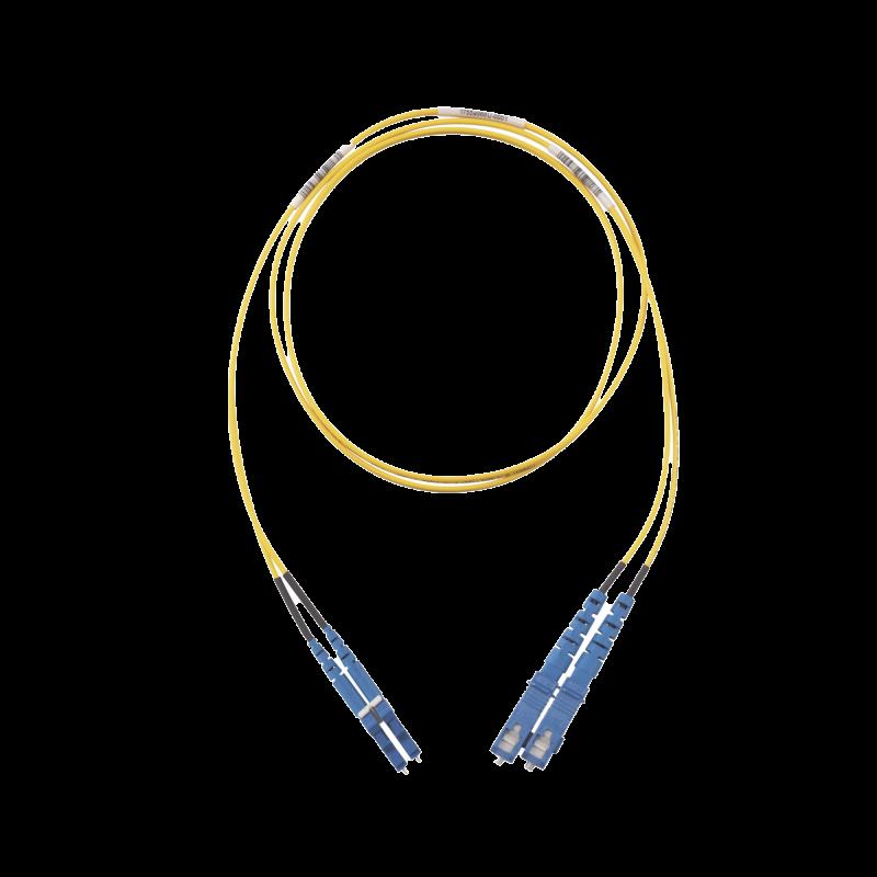 Jumper de Fibra Optica Monomodo 9/125 OS2, LC-SC Duplex, OFNR (Riser), Color Amarillo, 5 Metros F92E