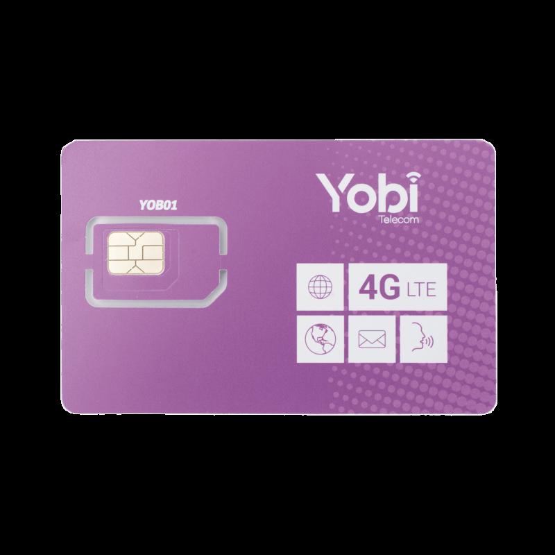 SIM Yobi para dispositivos móviles 3G/4G, 5GB Mensual por 1 año de servicio (solo datos) SIM5GBYOB