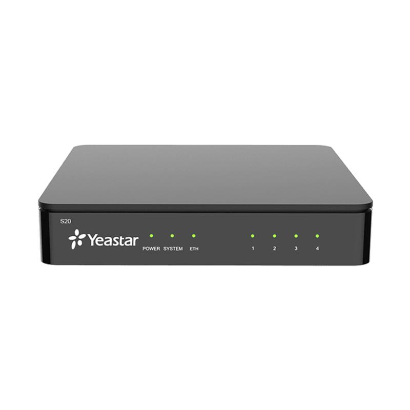 Conmutador IP SIP Yeastar para PYMES / 20 extensiones/ 10 llamadas simultaneas/ 2 puertos FXO S-20