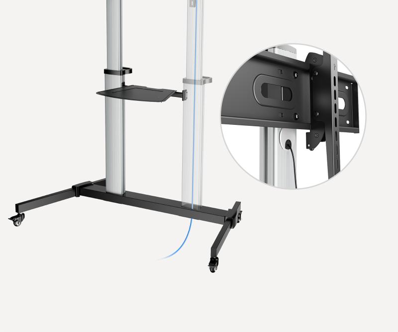Manhattan 462563 soporte para TV 2.54 m (100") Negro, Plata