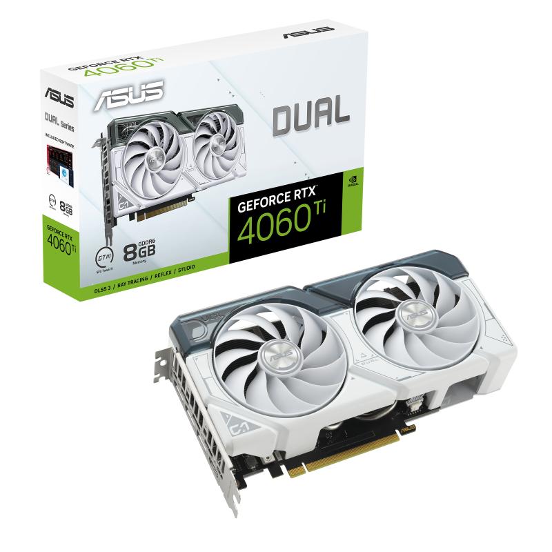 ASUS Dual -RTX4060TI-8G-WHITE NVIDIA GeForce RTX 4060 Ti 8 GB GDDR6