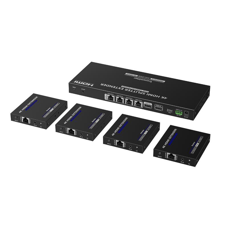 Kit Divisor y Extensor HDMI / Divide 1 Fuente HDMI a 4 Pantallas / Extiende la señal HDMI hasta 70 