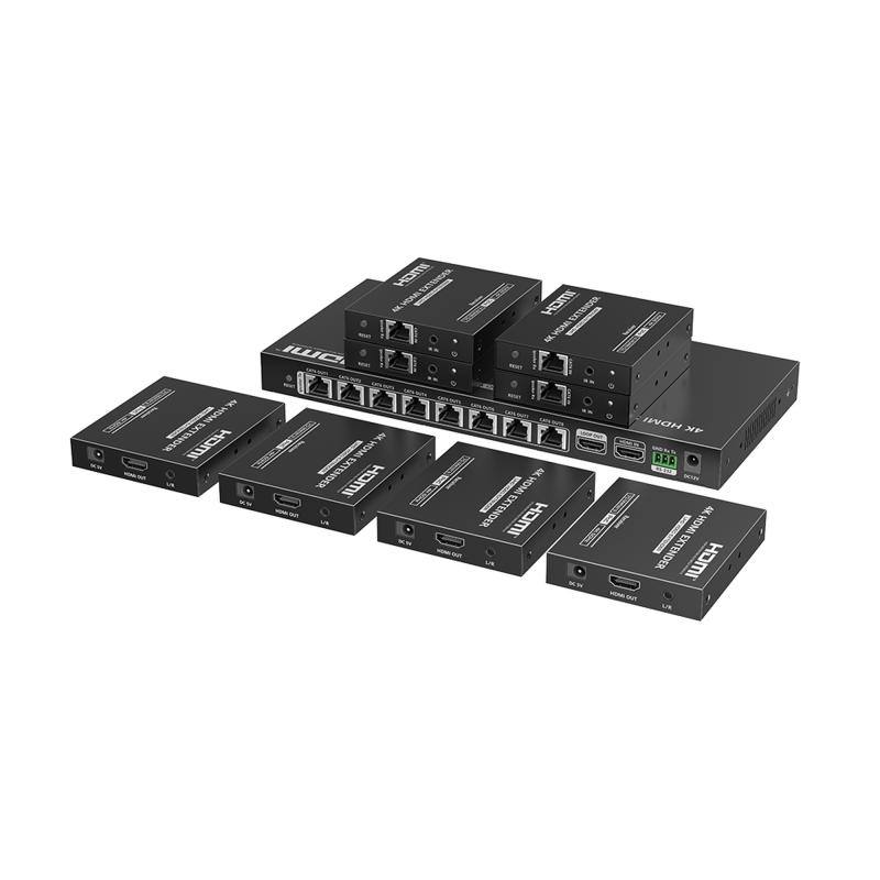 Kit Divisor y Extensor HDMI / Divide 1 Fuente HDMI a 8 Pantallas / Extiende la señal HDMI hasta 70 