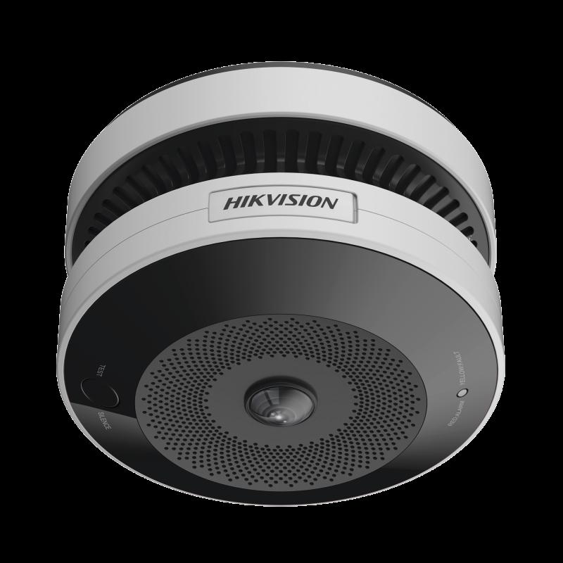 (HikFire) Mini Fisheye IP 4 Megapixel con Detector de Humo / Autónomo / Entrada y Salida de Alarma 