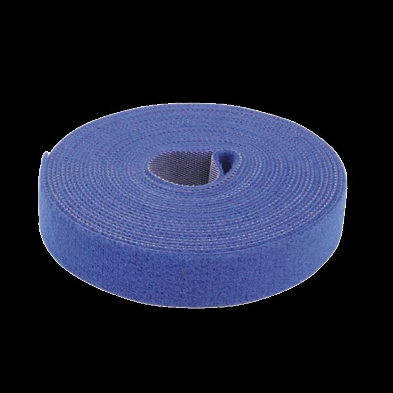 Cinta de Contacto Autoadherente de Color Azul, Espalda con Espalda (Gancho y Bucle) de 1.6 cm x 25 m