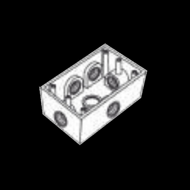 Caja Condulet FS de 1/2\" (12.7 mm) con seis bocas a prueba de intemperie. RR-0289