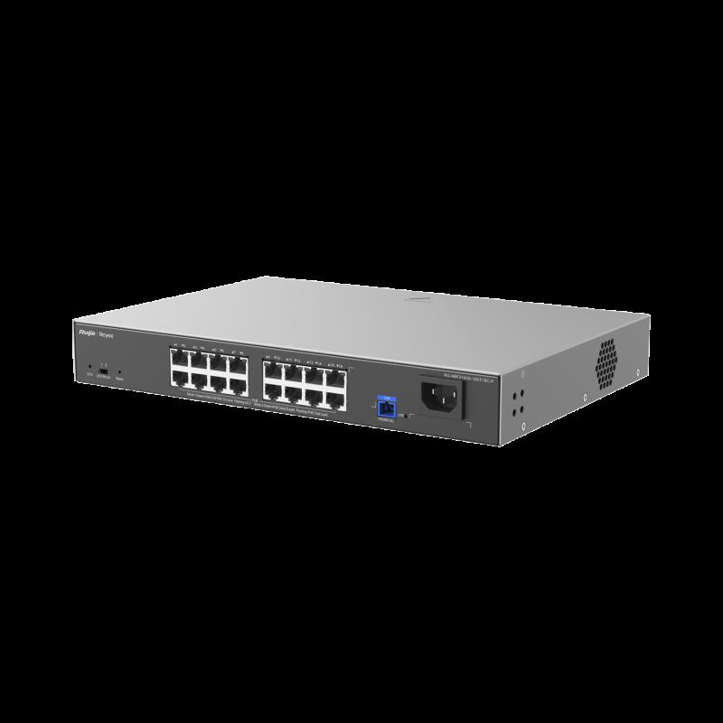 e-Lighten ONU / Switch PoE+ Hibrido, Capa 2 con un Puerto PON 1G y 16 Puertos Ethernet PoE+ 1G hasta