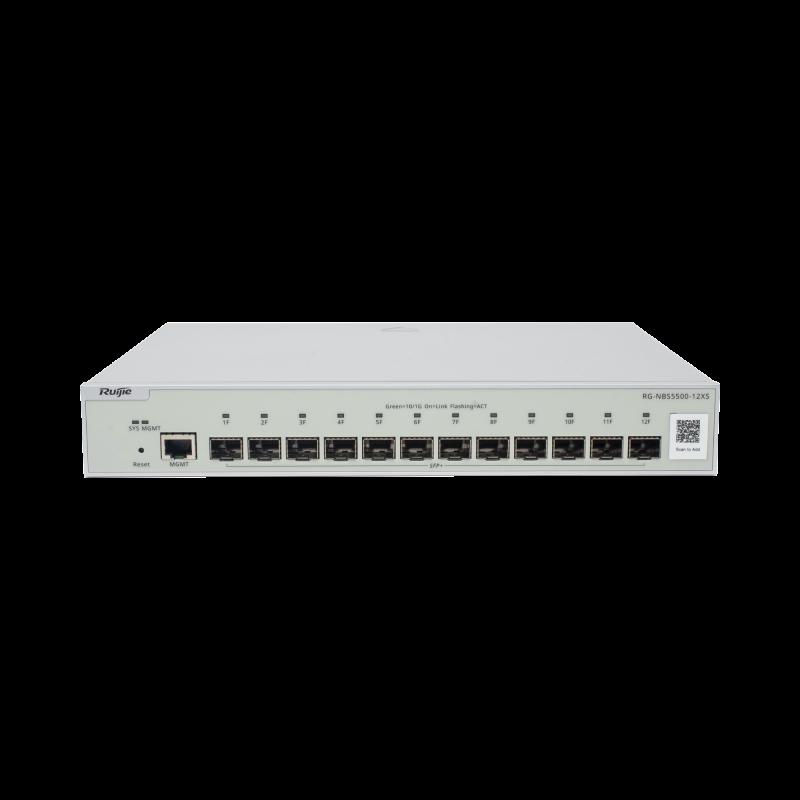 Switch Administrable Full Aggregation Capa 3, 12 Puertos SFP+ 10G y un Puerto MGMT RG-NBS5500-12XS