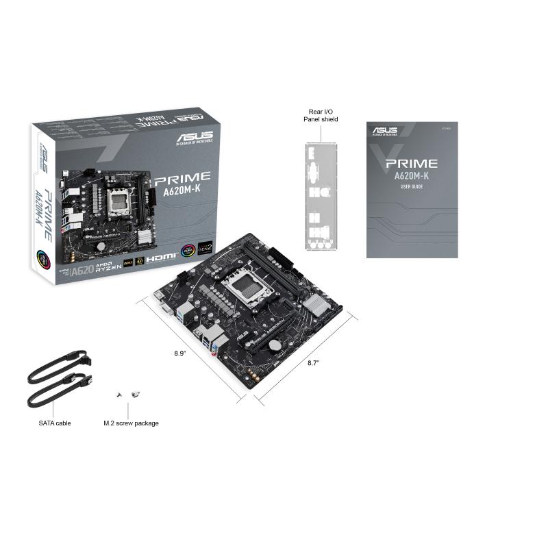 ASUS PRIME A620M-K AMD A620 Enchufe AM5 Micro ATX