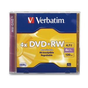 Verbatim DVD+RW 4.7GB 4X Branded 1pk Jewel Case
