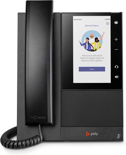 POLY Teléfono multimedia empresarial CCX 505 para Microsoft Teams y habilitado para PoE