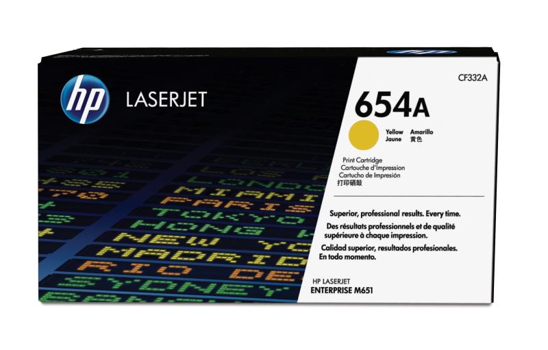 HP Cartucho de tóner original 654A LaserJet amarillo