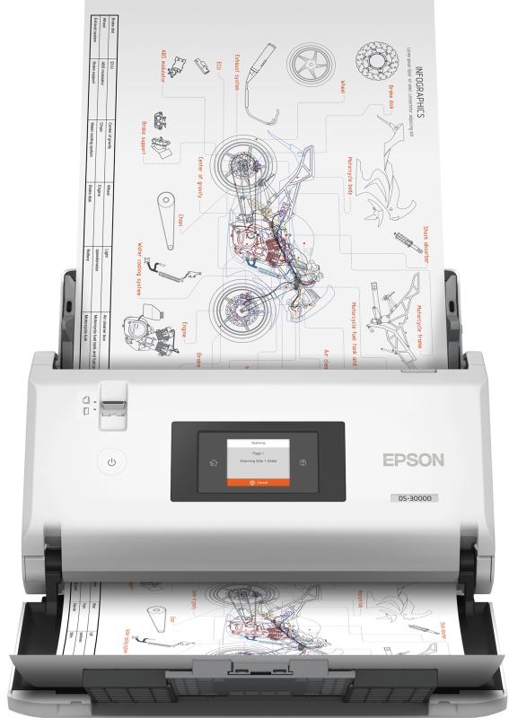 Epson DS-30000 Escáner alimentado con hojas 600 x 600 DPI A3 Blanco