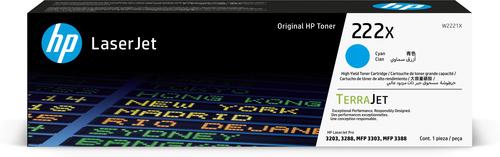 HP Cartucho de tóner Original LaserJet 222X de alto rendimiento, cian