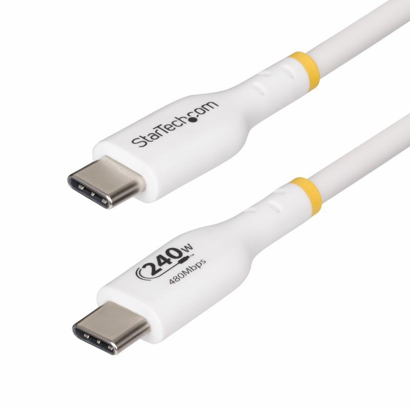 StarTech.com Cable de Carga para Portáti USB-C de 2m - Cable USB Tipo C USB 2.0 para Laptop - Blanc