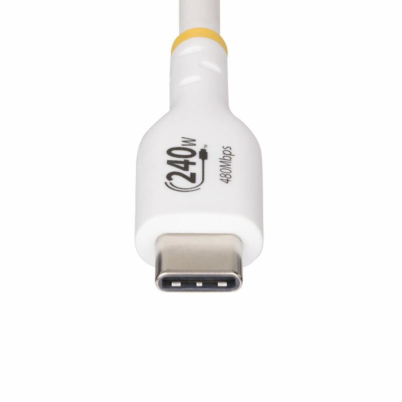 StarTech.com Cable de Carga para Portáti USB-C de 4m - Cable USB Tipo C USB 2.0 para Laptop - Blanc