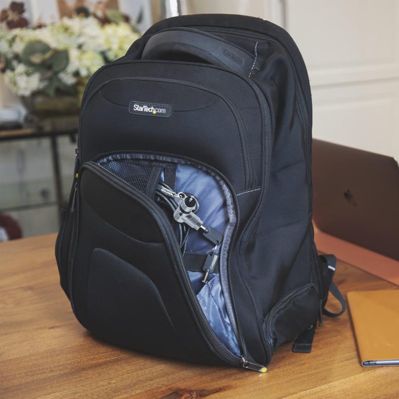 StarTech.com Cable de Seguridad con Candado Universal 3 en 1 para Laptop - Cable Antirrobo Compatibl