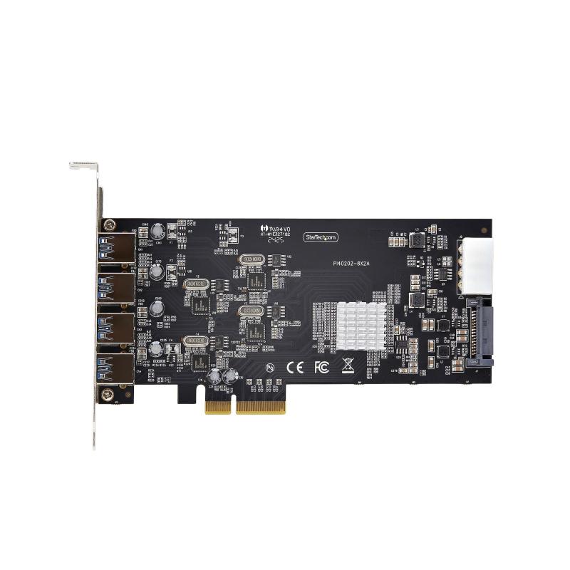 StarTech.com Tarjeta PCI Express de 4 Puertos USB-A - Tarjeta PCIe USB 3.2 de 5Gbps - 4 Controladore
