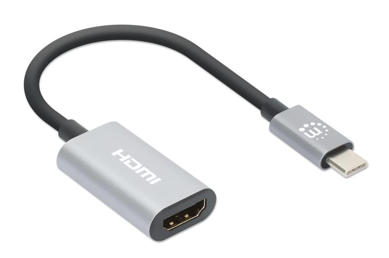 Manhattan 153973 adaptador de cable de vídeo 0.11 m USB Tipo C HDMI Gris