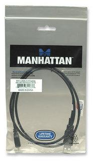 Manhattan 1m USB cable cable USB USB 2.0 USB A Negro