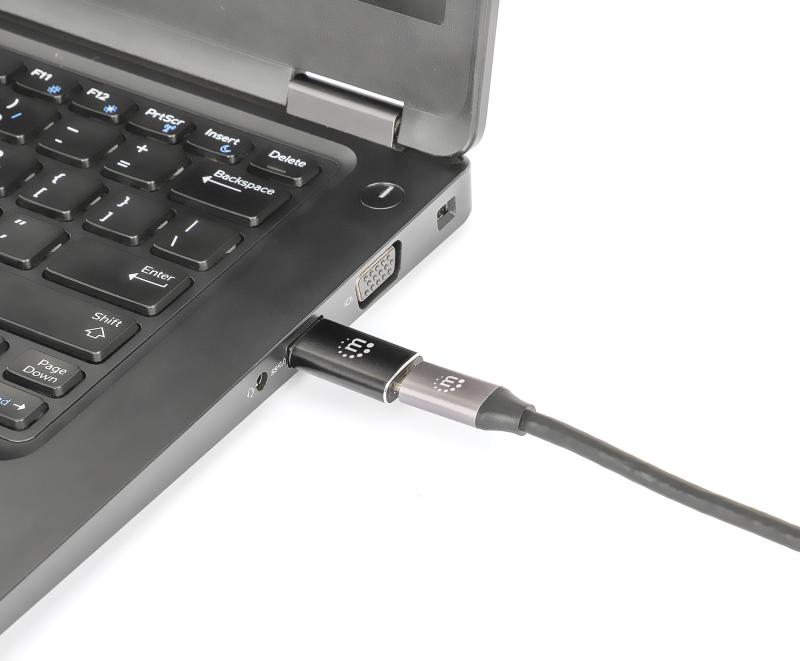 Manhattan 153980 cambiadores de género de cables USB A USB C Negro