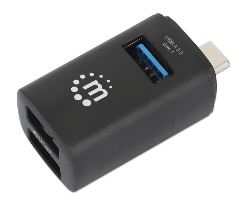 Manhattan 180993 nodo concentrador USB 3.2 Gen 1 (3.1 Gen 1) Type-C 5000 Mbit/s Negro