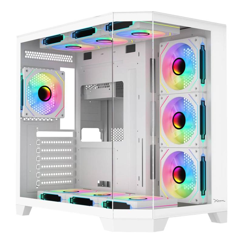 Gabinete Gamer X-Tron Mid Tower Xzeal ATX XZGAXT1W Panel Der. Vidrio + Metal 2xUSB1.0 +1xUSD3.0 +3.5