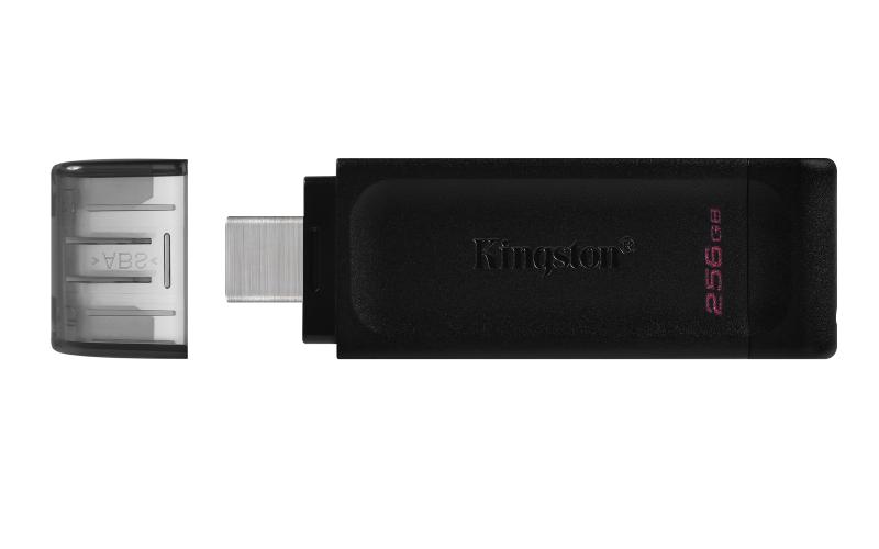 Kingston Technology DataTraveler 70 unidad flash USB 256 GB USB Tipo C 3.2 Gen 1 (3.1 Gen 1) Negro