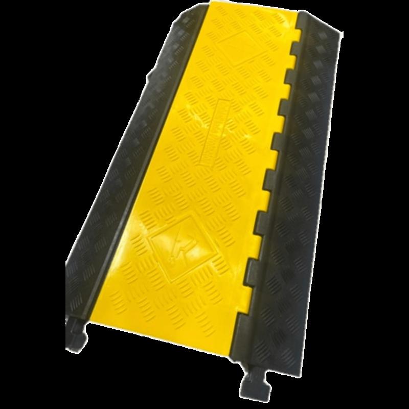 Protector de Cable de 3 Canales / Base de Goma y Tapa de Plástico / Tamaño del Canal 56x55MM / Cap