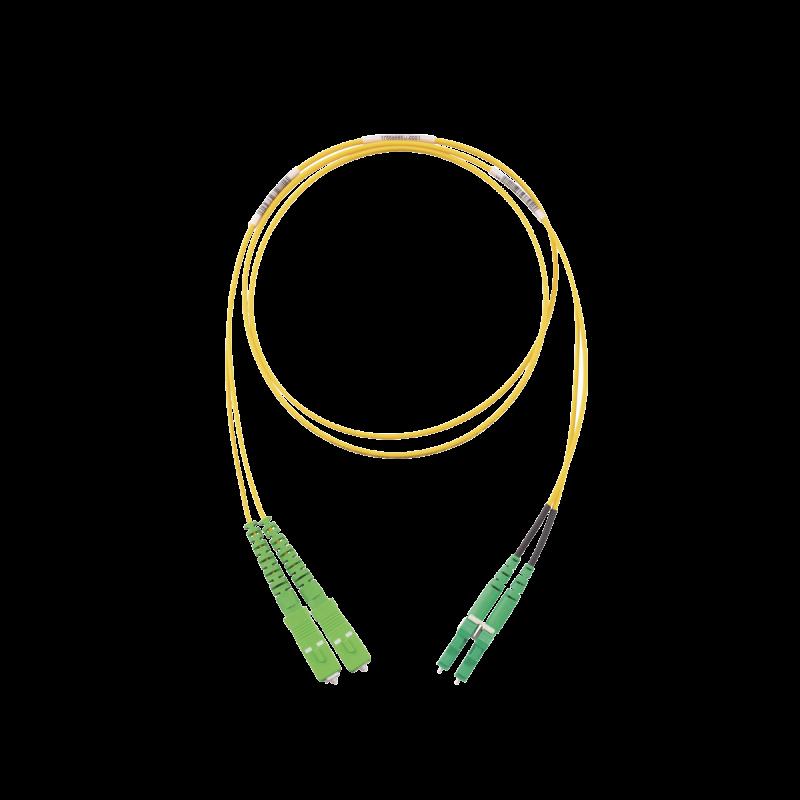 Jumper de Fibra Optica Monomodo 9/125 OS2, SC/APC-LC/APC Duplex, OFNR (Riser), Color Amarillo, 2 Met