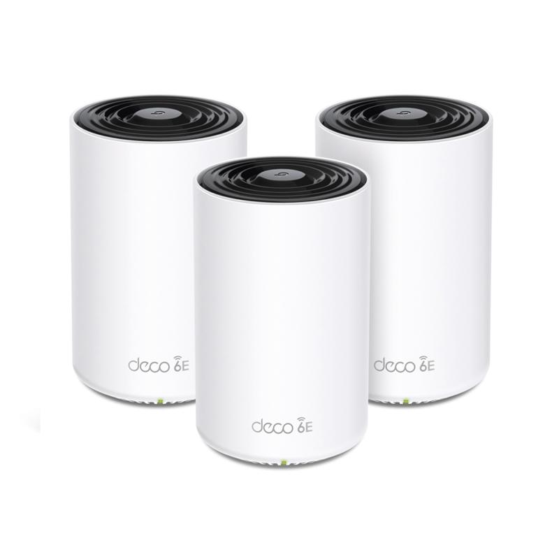 Kit 3 Routers Inalámbricos MESH Interior para Hogar / Doble Banda Wi-Fi 6E AX5400 Mbps / 3 Puerto G