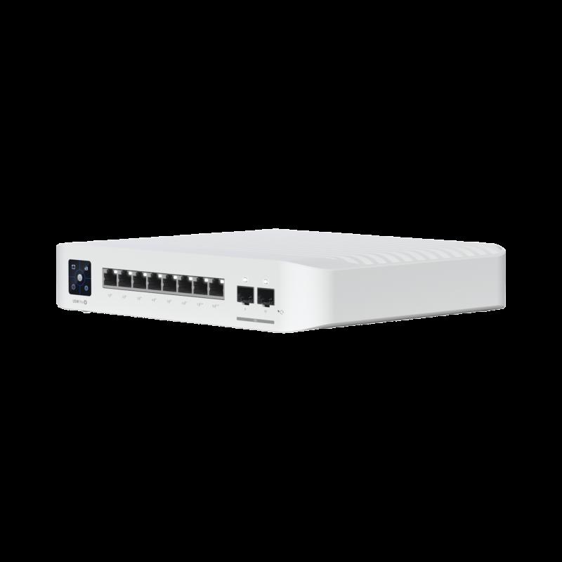 Switch UniFi Pro 8 PoE Administrable Capa 3, 8 puertos GbE / (6) puertos POE+ af/at y (2) puertos PO