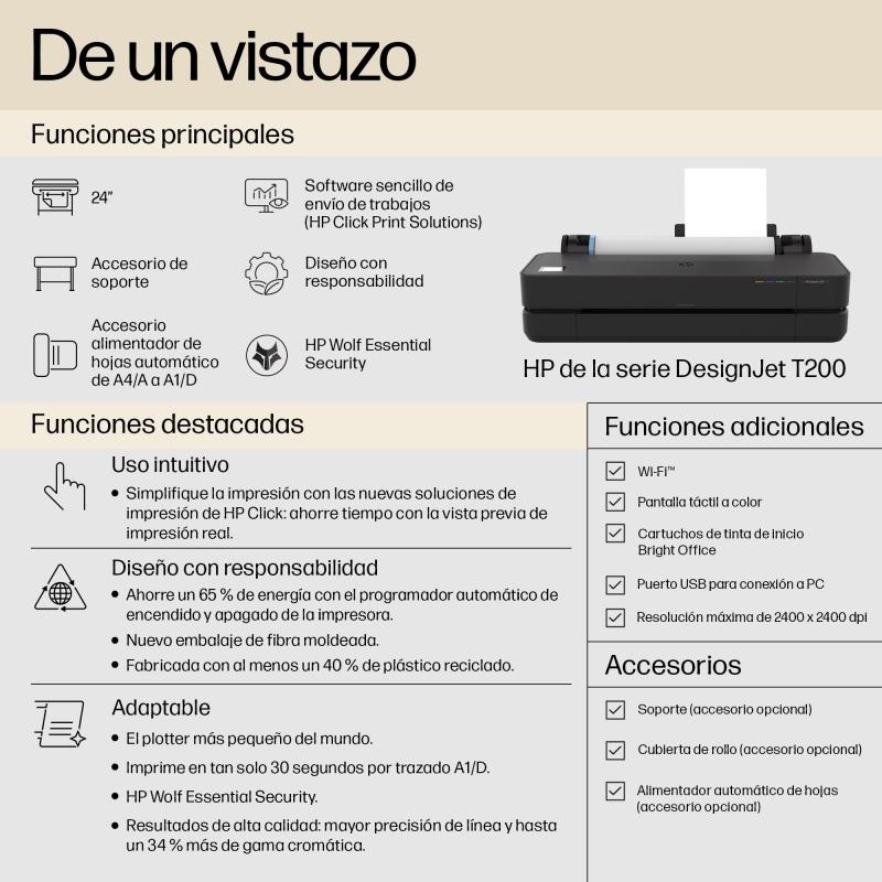 HP Designjet Impresora T230 de 24 pulgadas edición 2025
