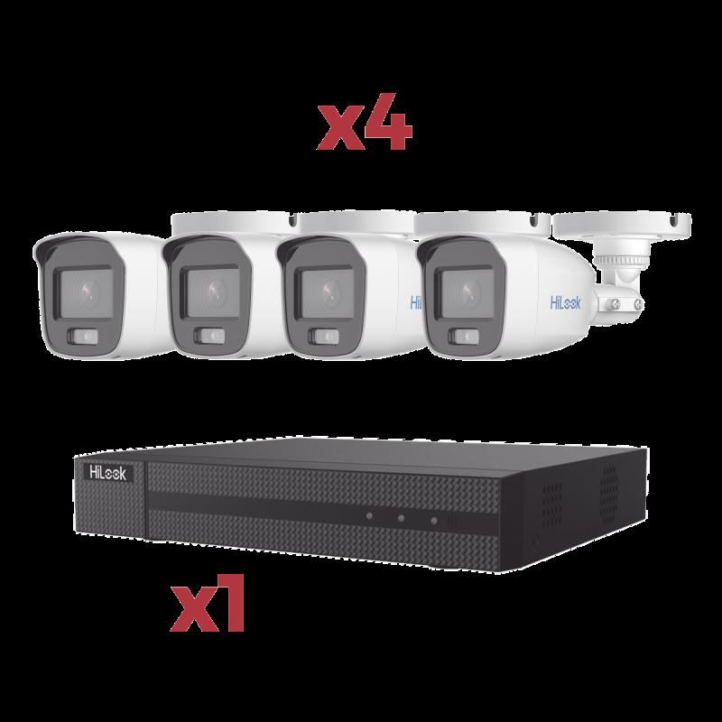 [Kit] DVR 4 Canales TurboHD + 1 Canal IP / 2 Megapixel (1080pLite) / AcuSense Lite / Audio por coaxi