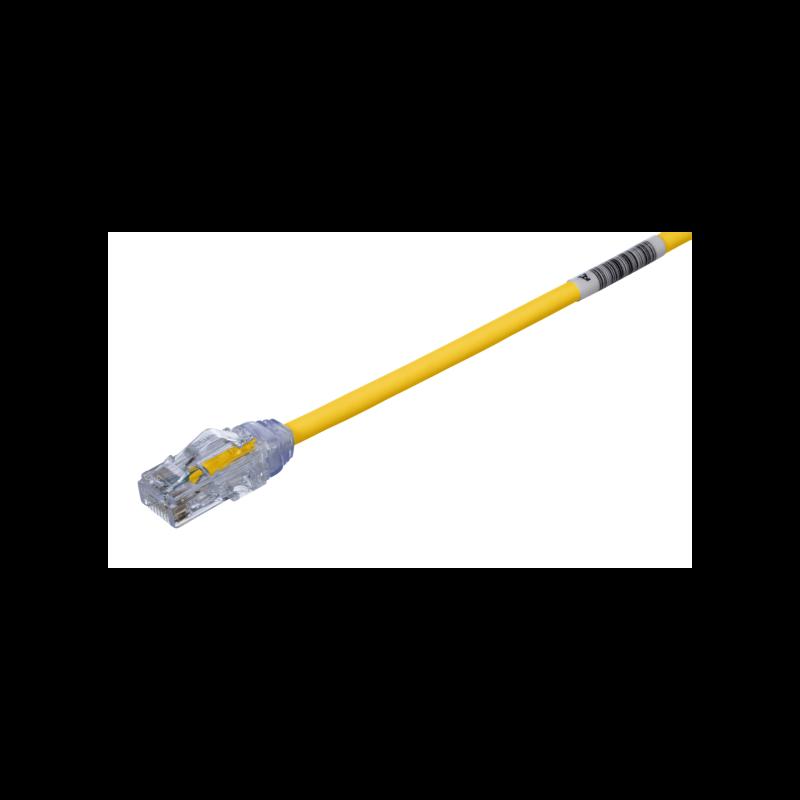 Cable de Parcheo UTP Cat6A, CM/LSZH, Diámetro Reducido (28AWG), Color Amarillo, 10ft UTP28X10YL