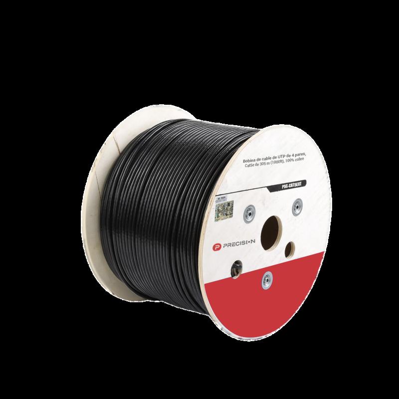 Bobina de cable de UTP de 4 pares Cat5e de 305 m (1000 ft), 100% Cobre, LDPE Resistente a rayos UV R