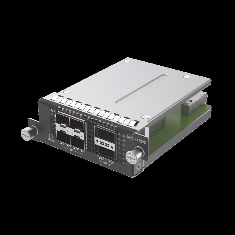 RG-CS85 series switch  expansion cardsï¼Œ4 x 10G BASE-X SFP+Ports, 2 x 100G BASE-X QSFP28 ports C