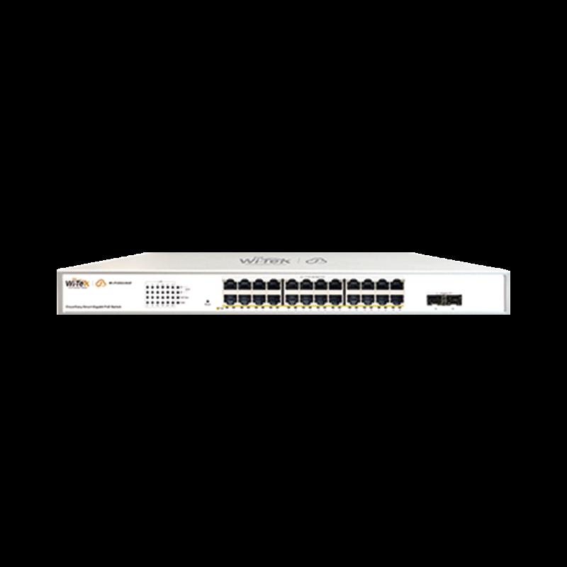 Switch Administrable PoE  / 24 puertos PoE af/at Gigabit /  2 x SFP Gigabit / Administración Cloud 