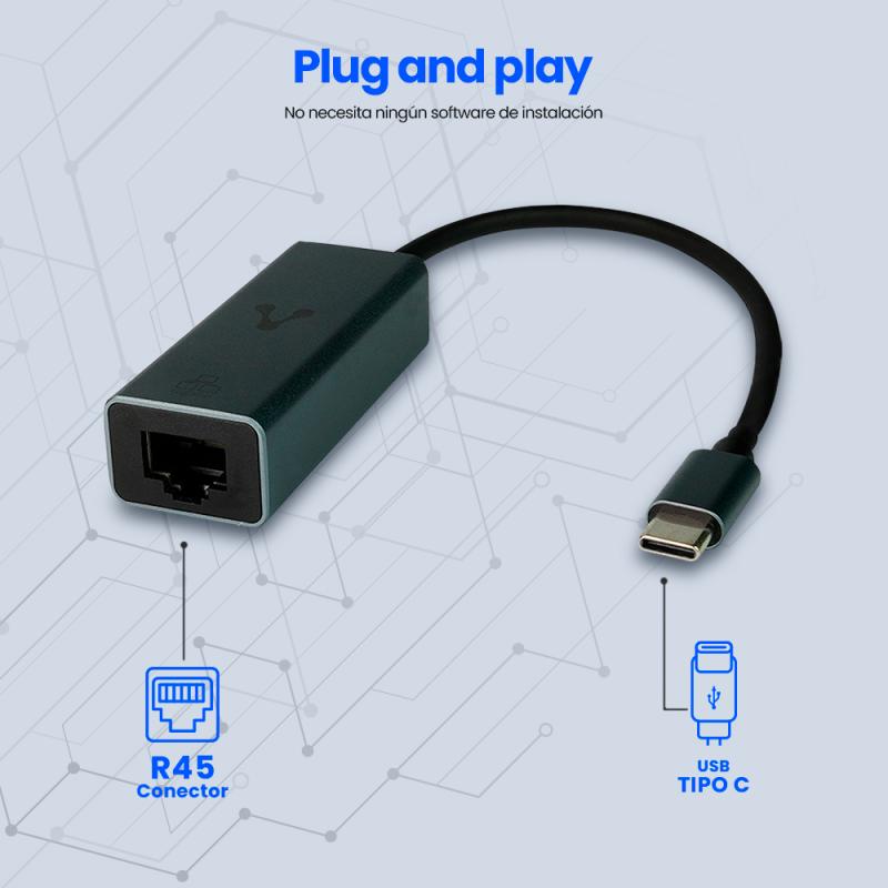Vorago ADP-210 tarjeta o adaptador de interfaz Interno USB Tipo C