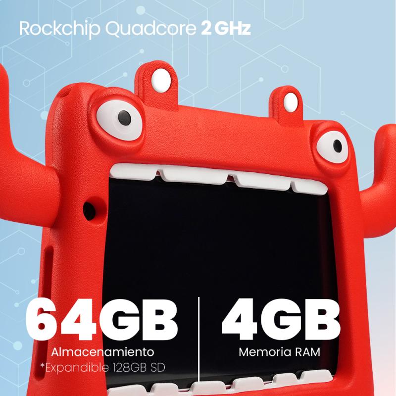 Vorago PAD-8-KIDS-RD tablet para niños 64 GB Wifi Rojo